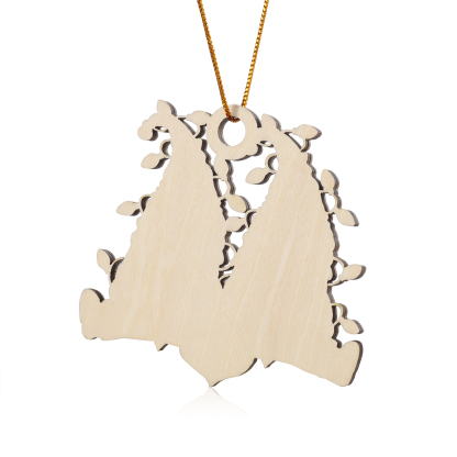 Personalized Gnome Family Wooden Christmas Ornament Custom with 2 Names Gift For Nana Papa