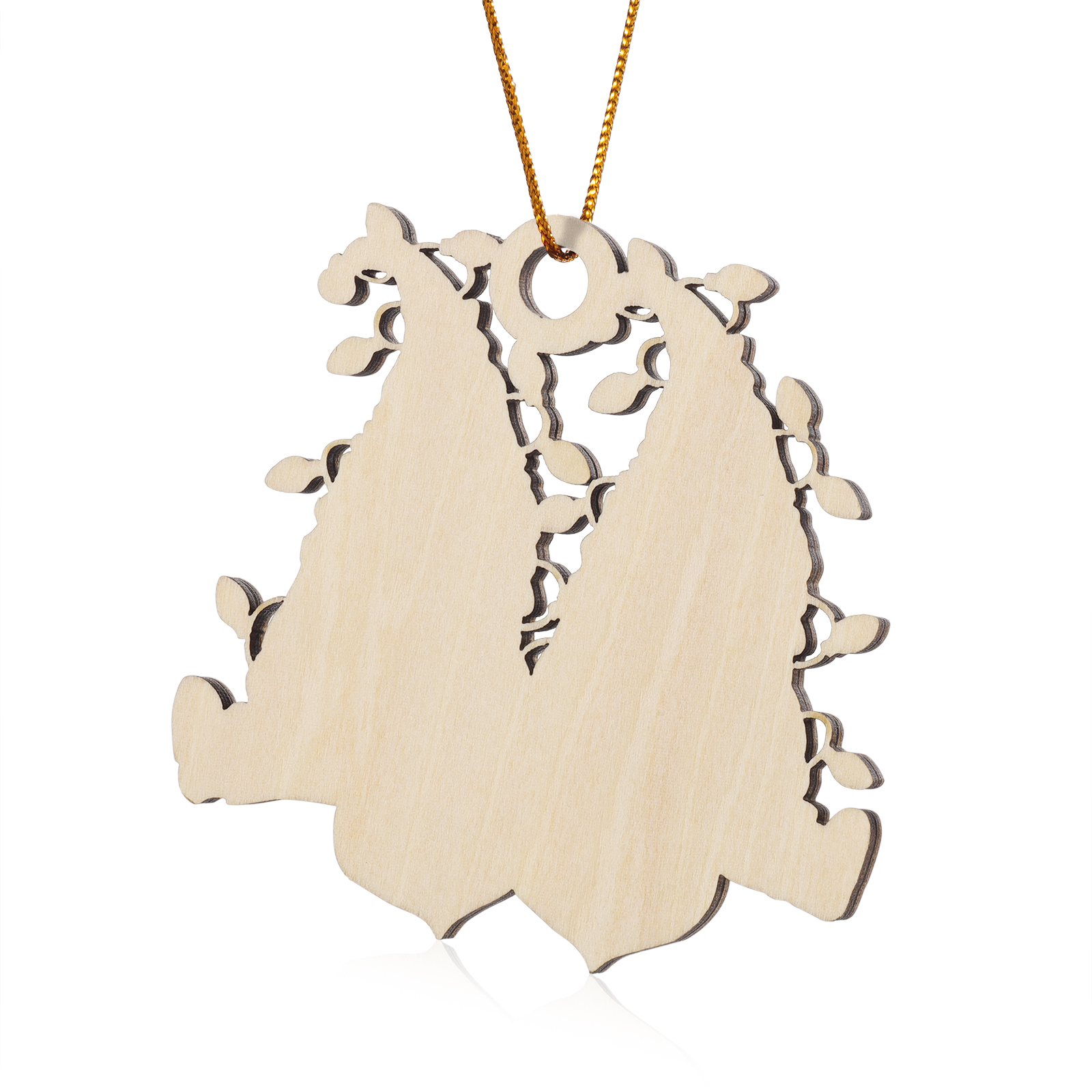 Personalized Gnome Family Wooden Christmas Ornament Custom with 4 Names Keychain Gift For Nana Papa