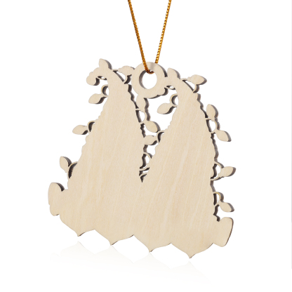 Personalized Gnome Family Wooden Christmas Ornament Custom with 6 Names Keychain Gift For Nana Papa