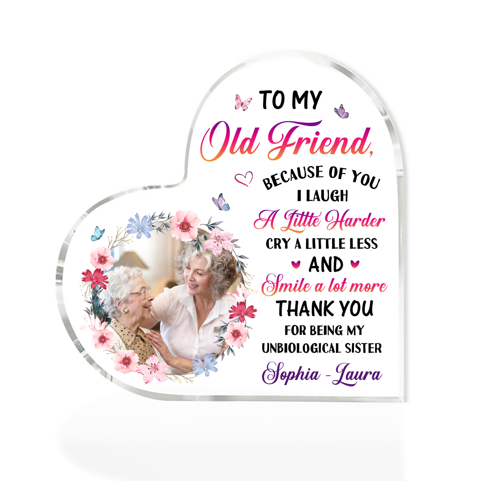 To My Old Friend Personalized Memorial Heart Plaque A Lasting Tribute to Friendship and Family