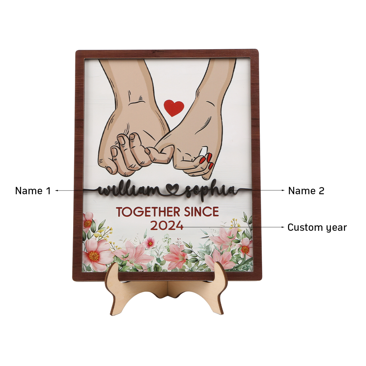 Personalized Pinky Promise Plaque with 2 Names & Custom Year A Symbol of Lasting Love