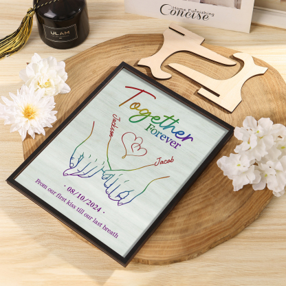 Personalized Wooden Plaque with 2 Names 1 Date & Heartfelt Text  A Unique Keepsake for Couples