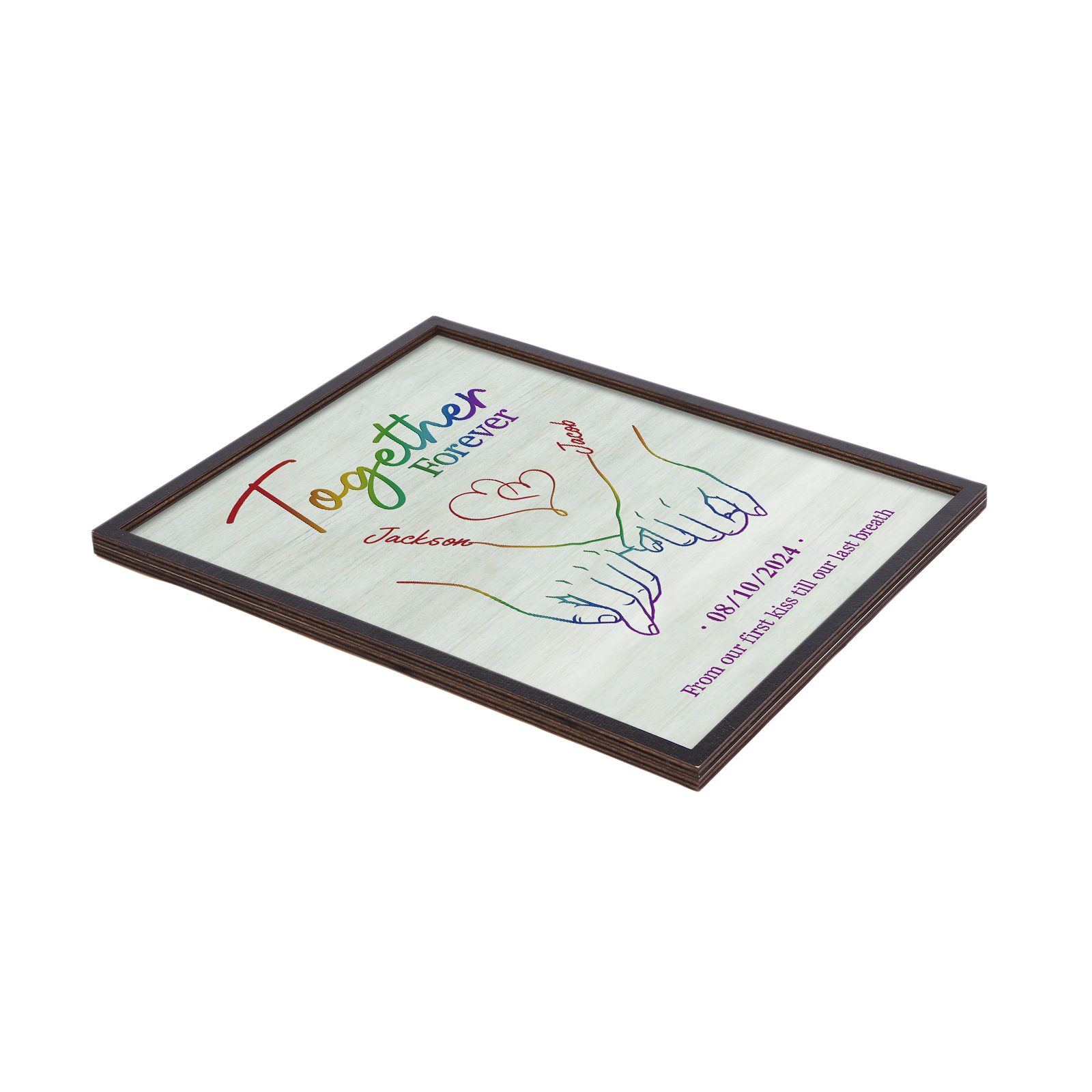 Personalized Wooden Plaque with 2 Names 1 Date & Heartfelt Text  A Unique Keepsake for Couples