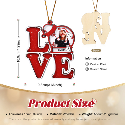 Personalized Christmas Ornament with Custom Photo & Name Perfect Holiday Gift for Family