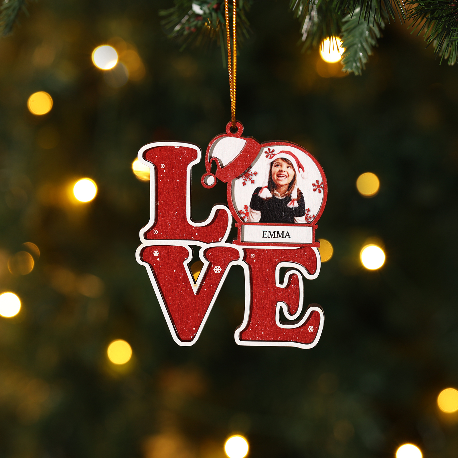 Personalized Christmas Ornament with Custom Photo & Name Perfect Holiday Gift for Family