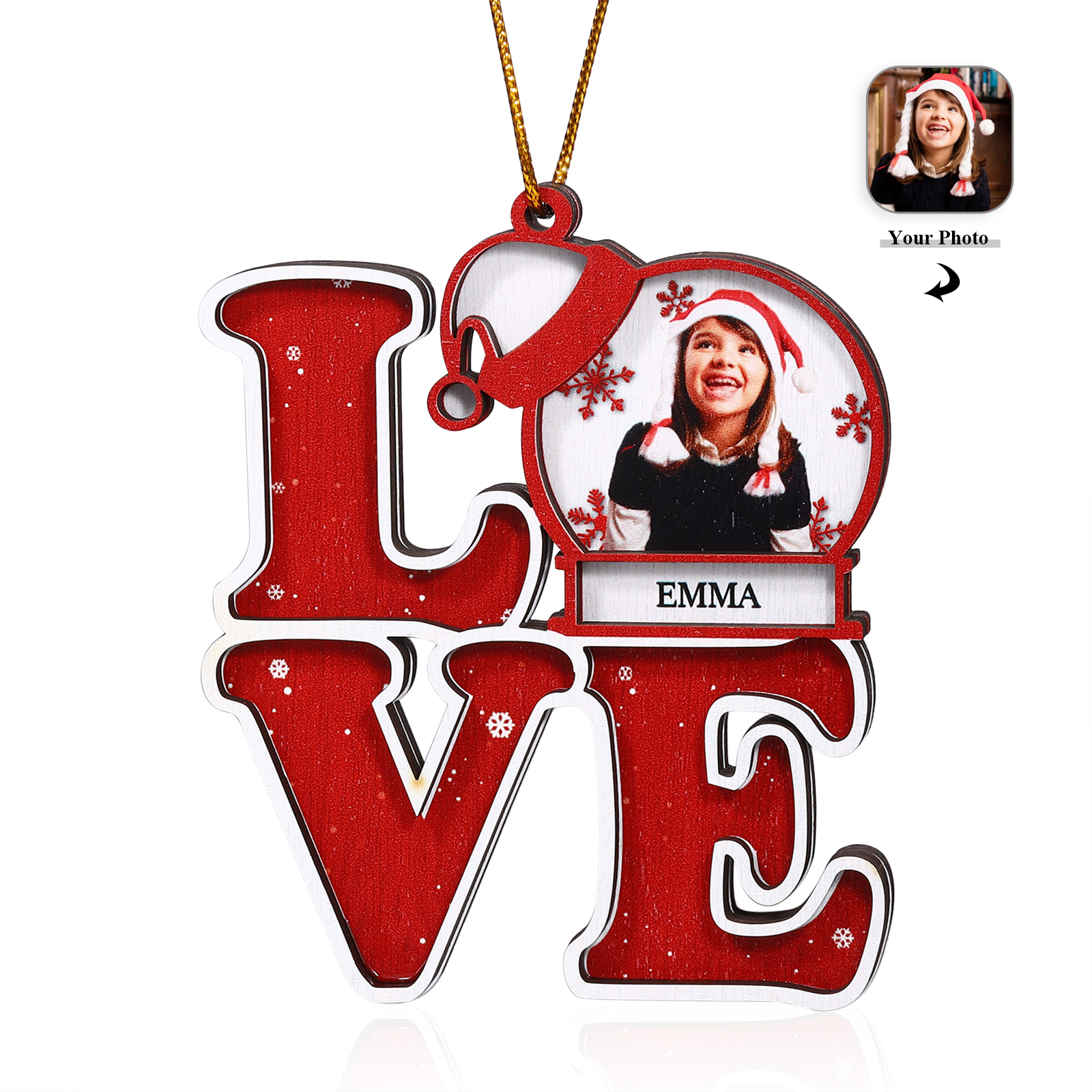 Personalized Christmas Ornament with Custom Photo & Name Perfect Holiday Gift for Family