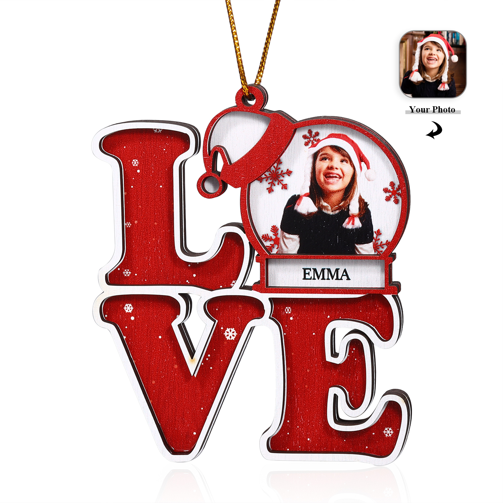 Personalized Christmas Ornament with Custom Photo & Name Perfect Holiday Gift for Family