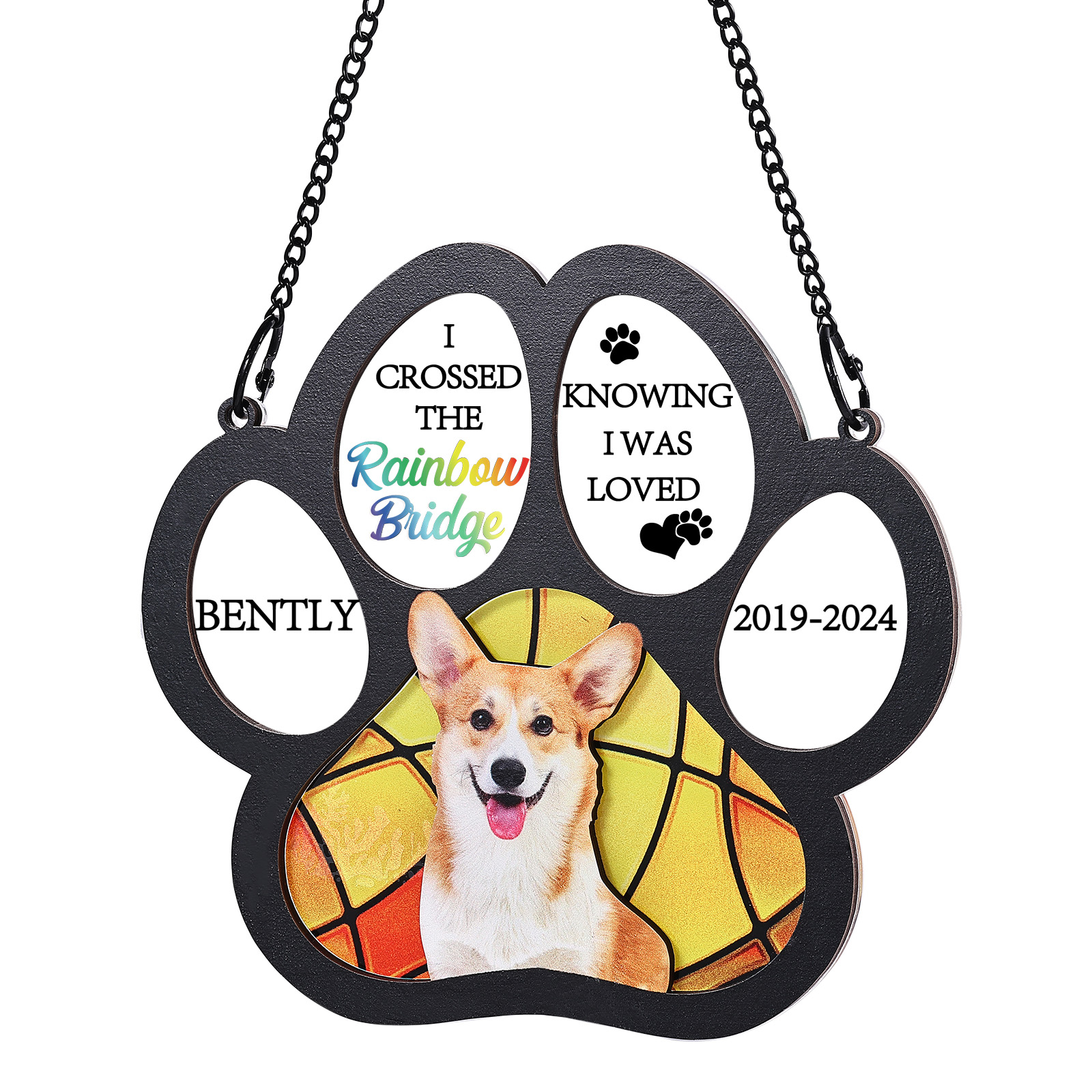 Personalized Pet Memorial Window Hanging Light Catcher A Lasting Tribute to Cherished Pets