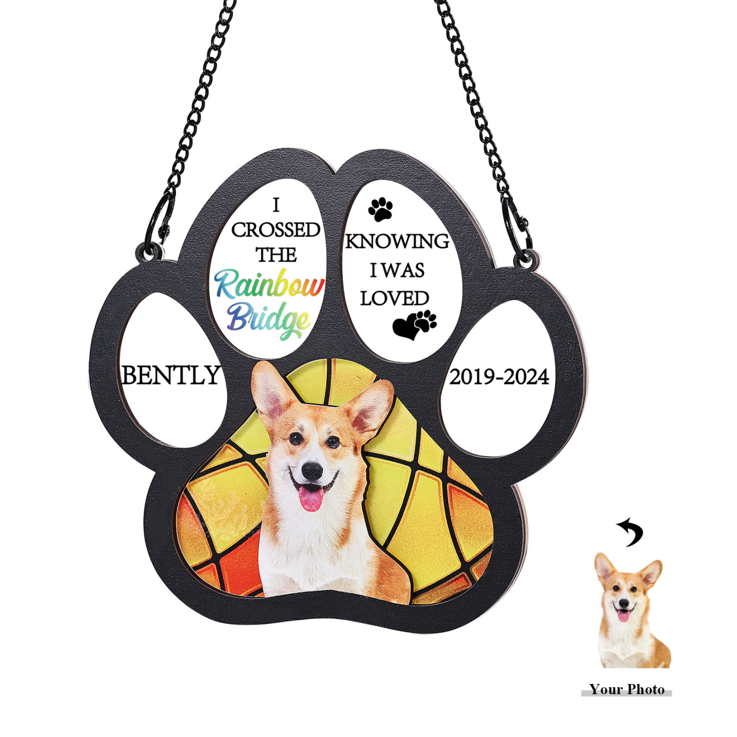 Personalized Pet Memorial Window Hanging Light Catcher A Lasting Tribute to Cherished Pets