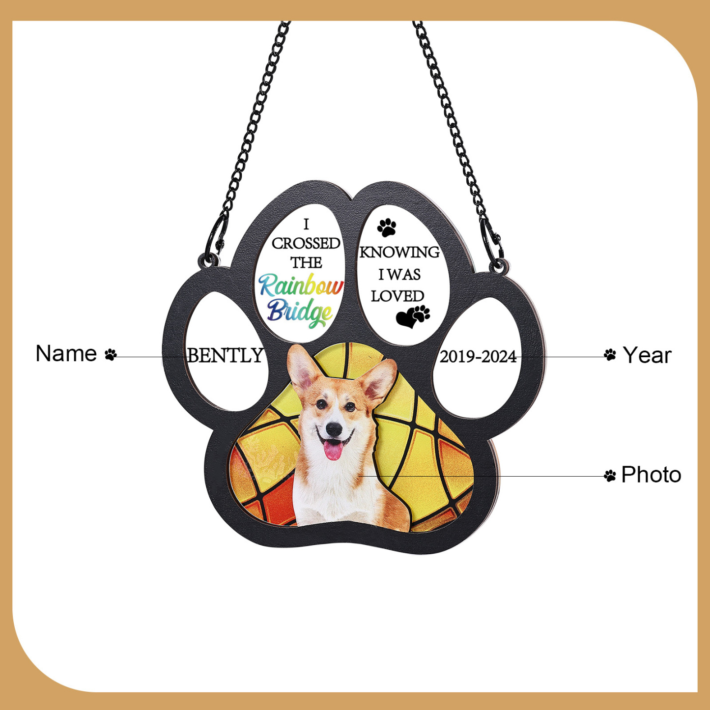 Personalized Pet Memorial Window Hanging Light Catcher A Lasting Tribute to Cherished Pets