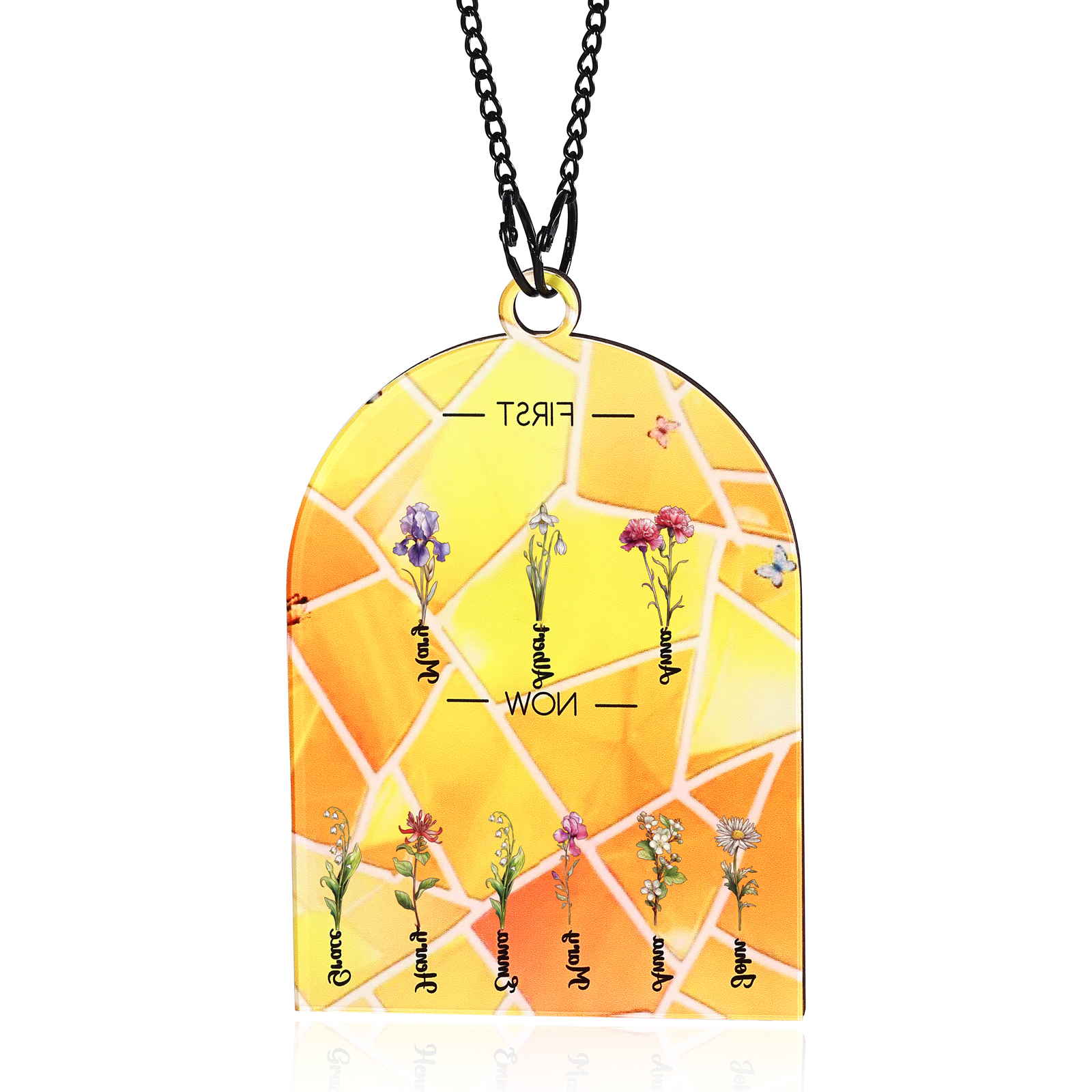 First Mom Now Grandma Family Personalized Window Hanging Suncatcher Gift For Mom Grandma