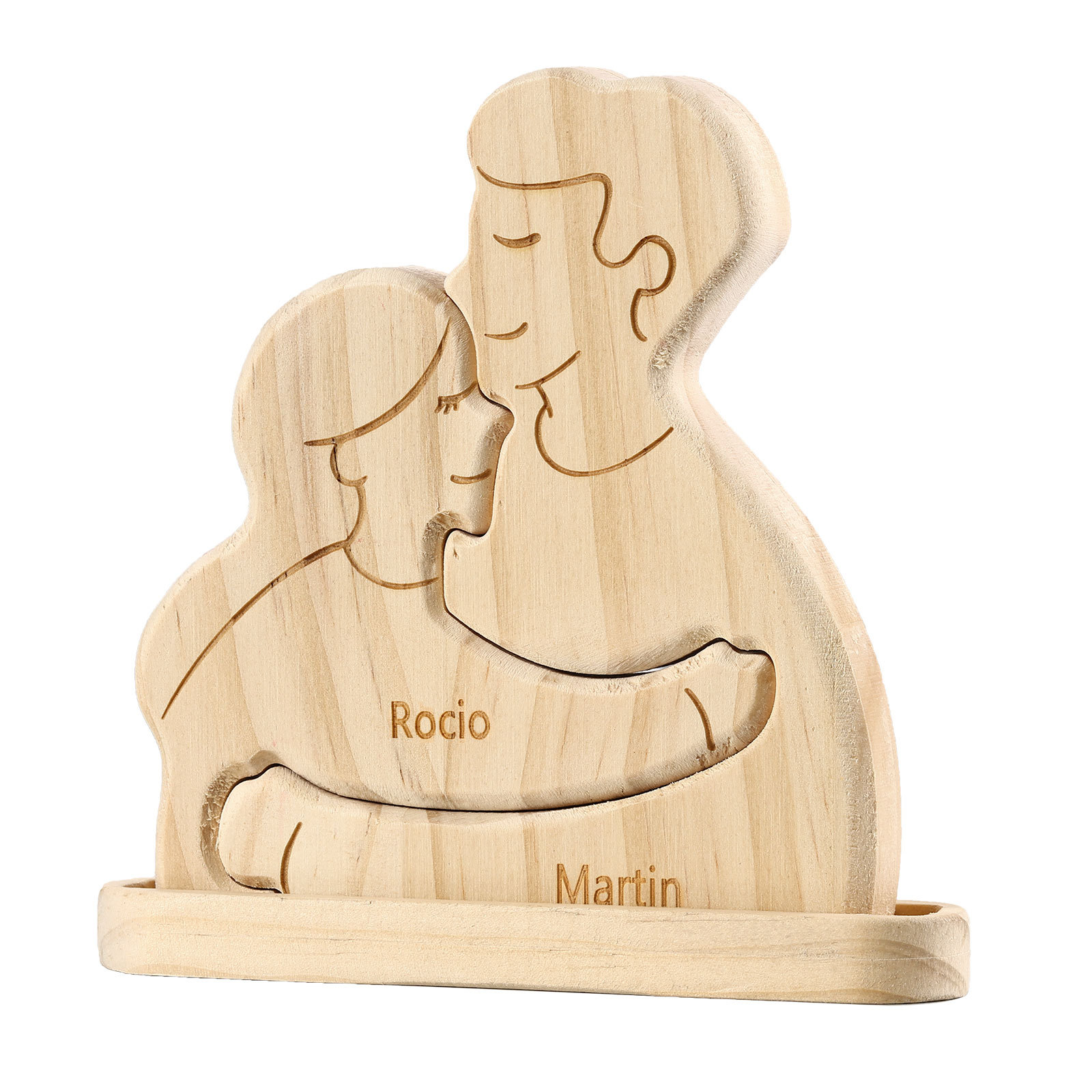 Personalized Puzzles with 2–5 Names Custom Family Wooden Puzzle Gift for Couple