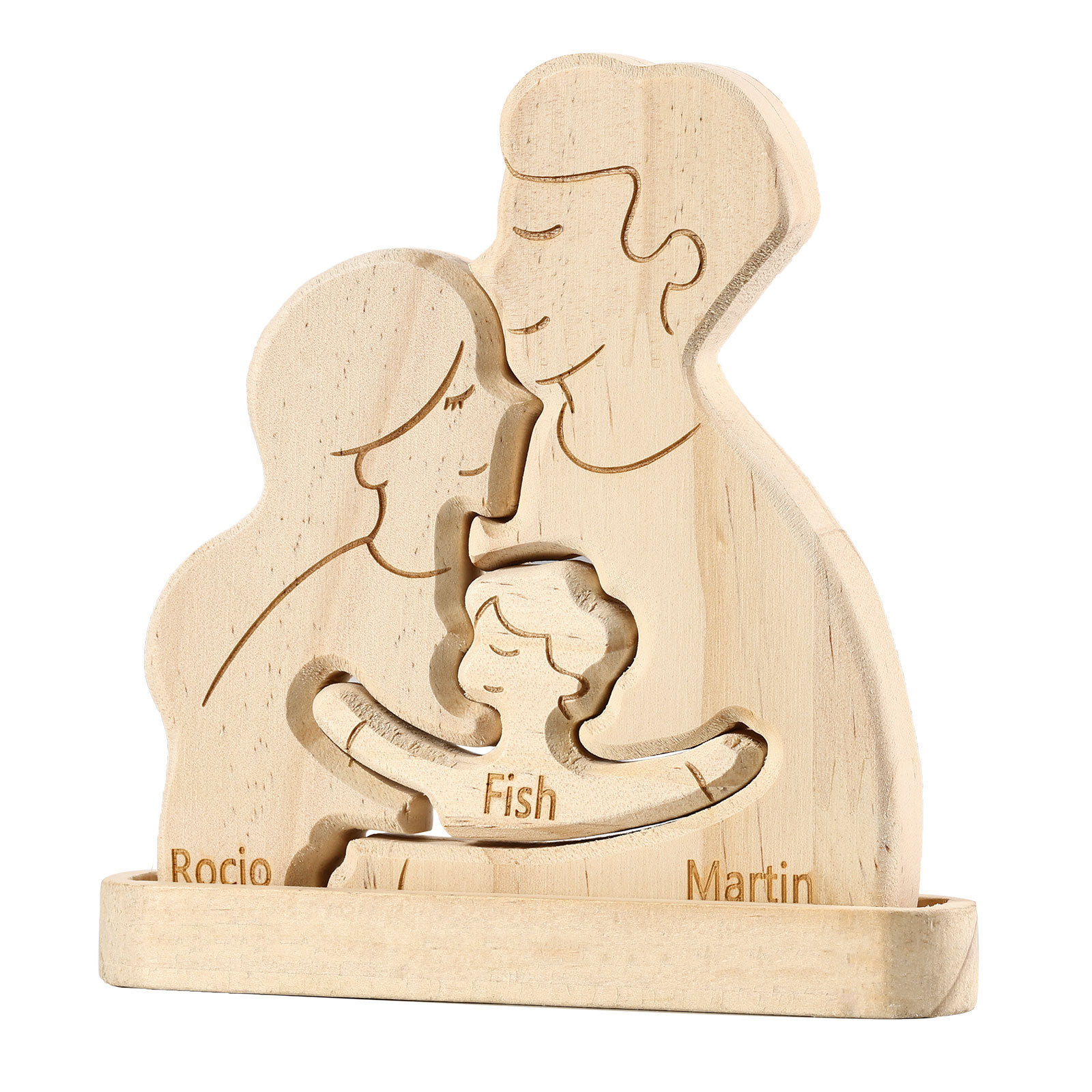Personalized Puzzles with 2–5 Names Custom Family Wooden Puzzle Gift for Couple
