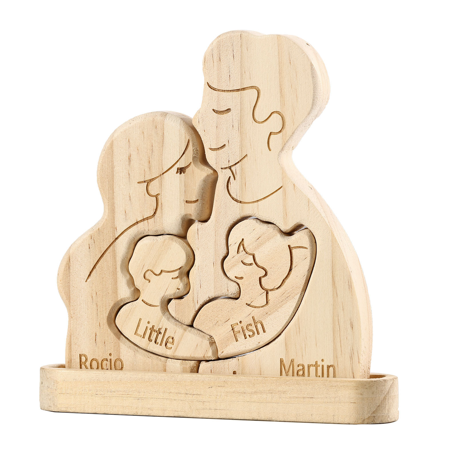 Personalized Puzzles with 2–5 Names Custom Family Wooden Puzzle Gift for Couple