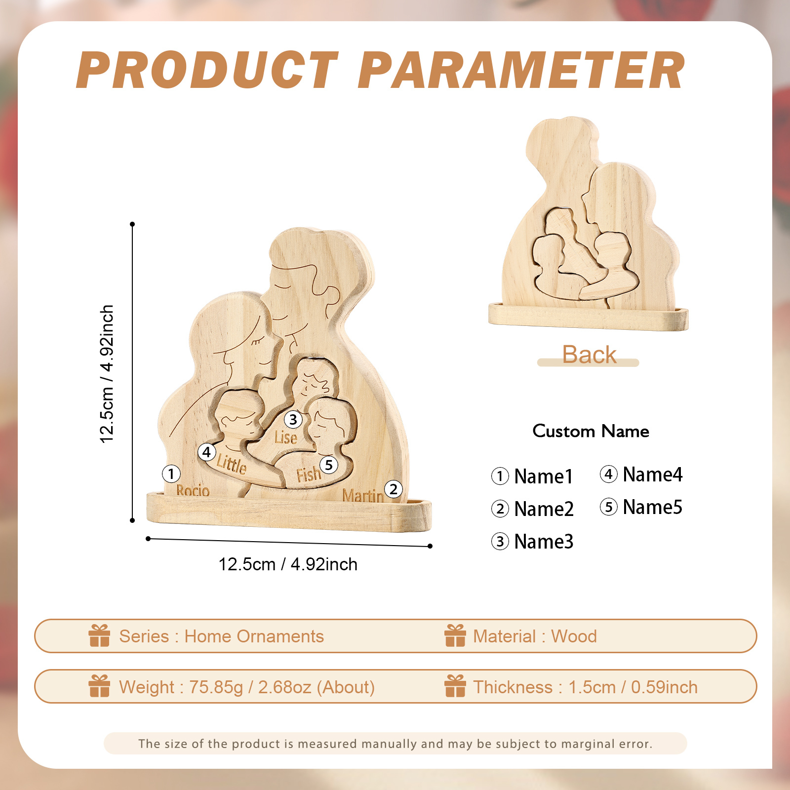 Personalized Puzzles with 2–5 Names Custom Family Wooden Puzzle Gift for Couple