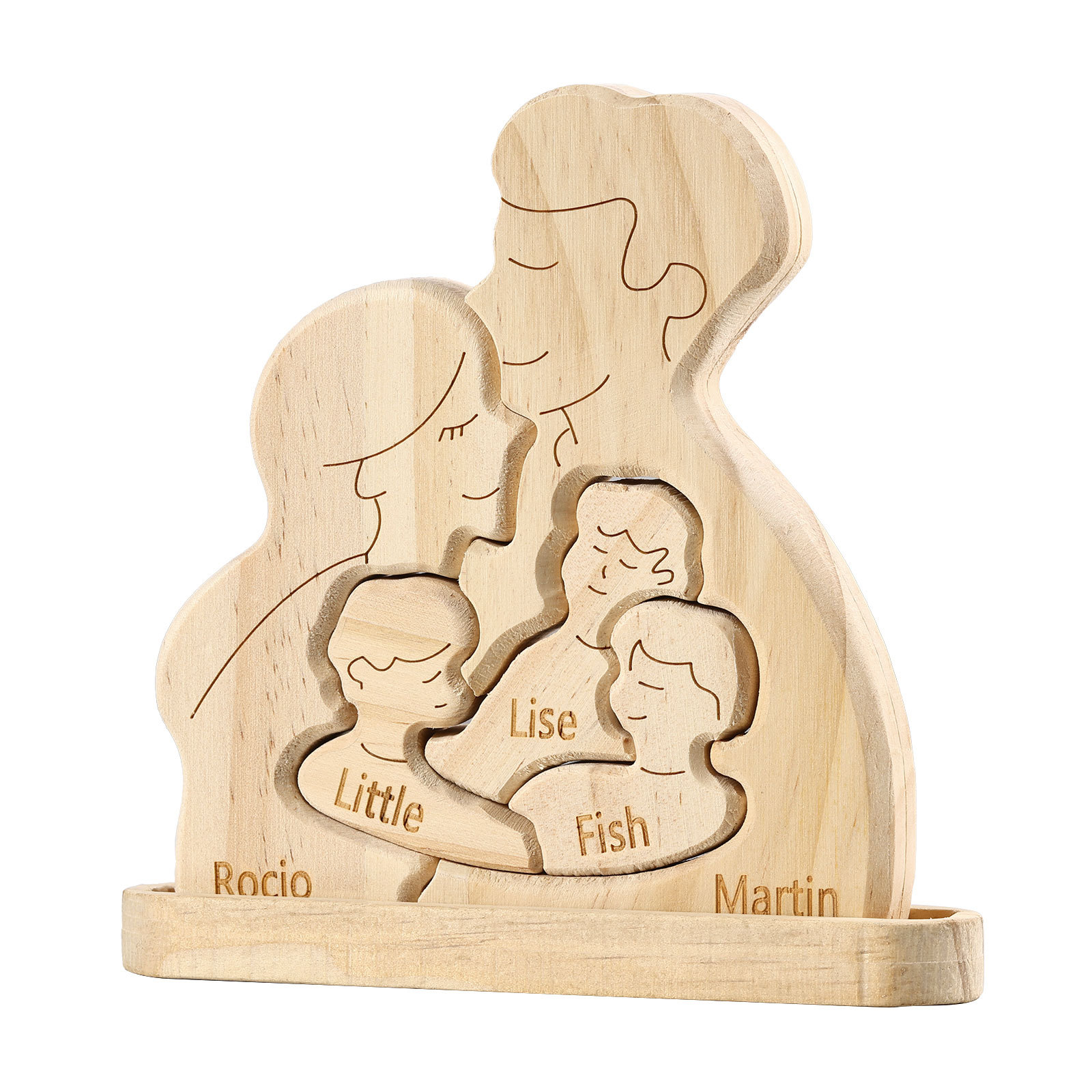 Personalized Puzzles with 2–5 Names Custom Family Wooden Puzzle Gift for Couple