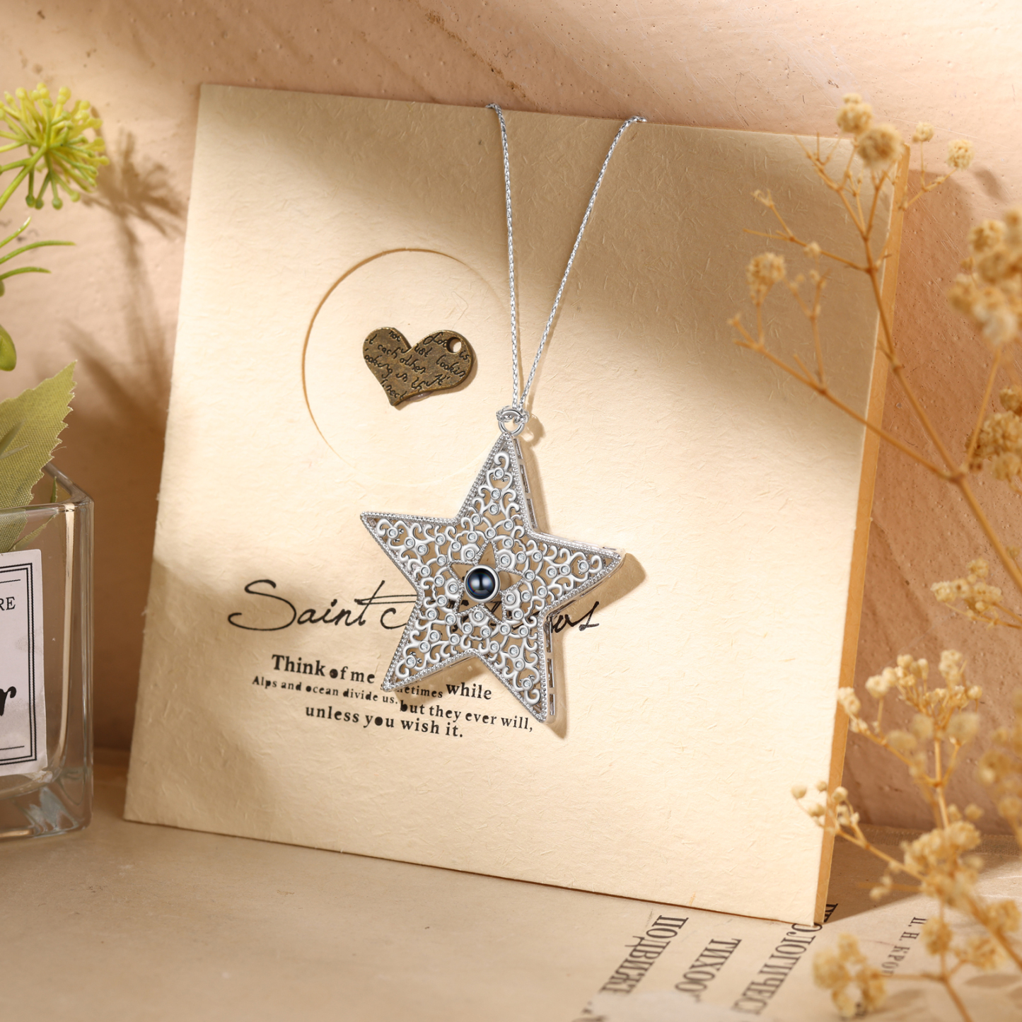 Personalized Star Photo Projection Ornament Unique Custom 1 Photo Gift for Your Lover