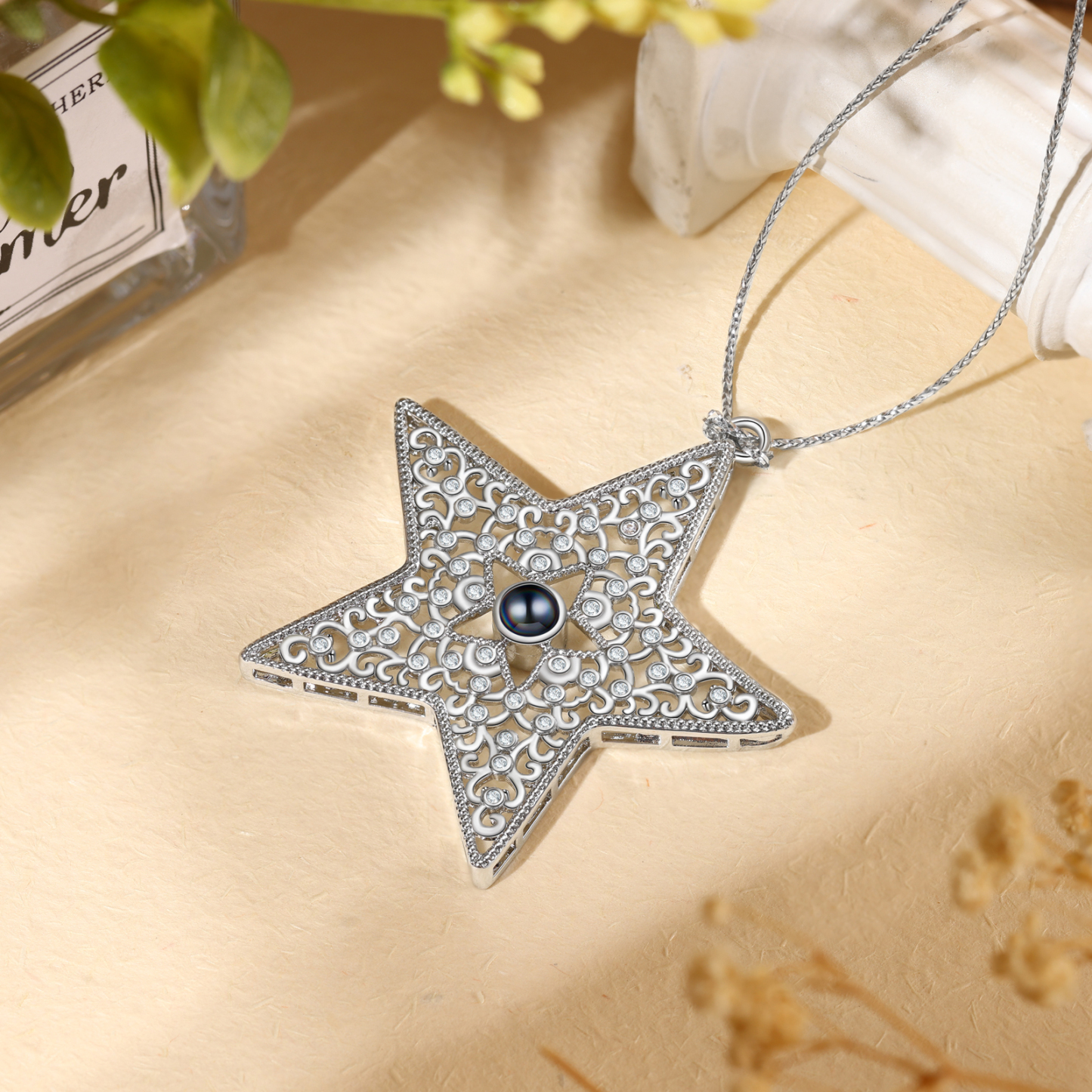 Personalized Star Photo Projection Ornament Unique Custom 1 Photo Gift for Your Lover