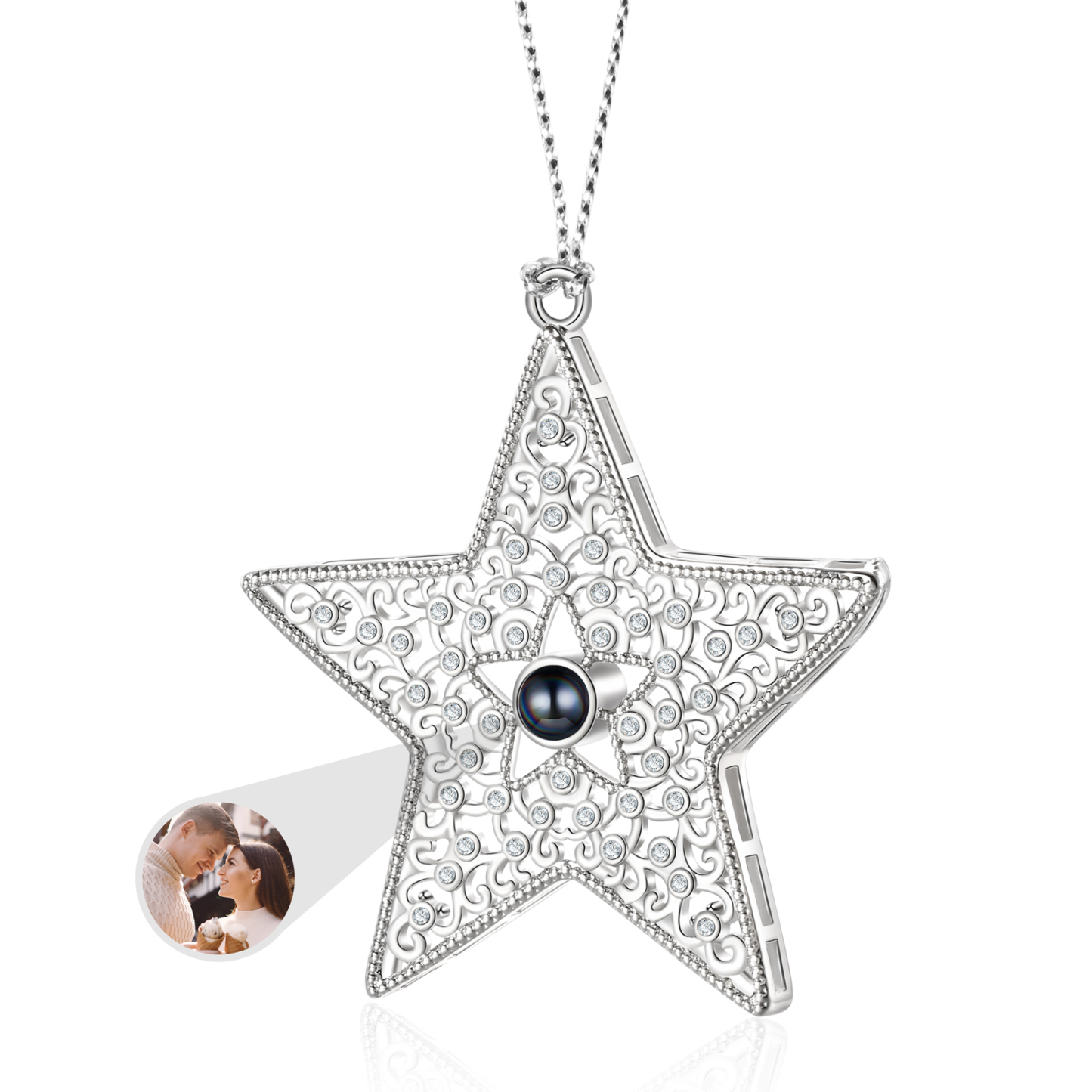 Personalized Star Photo Projection Ornament Unique Custom 1 Photo Gift for Your Lover