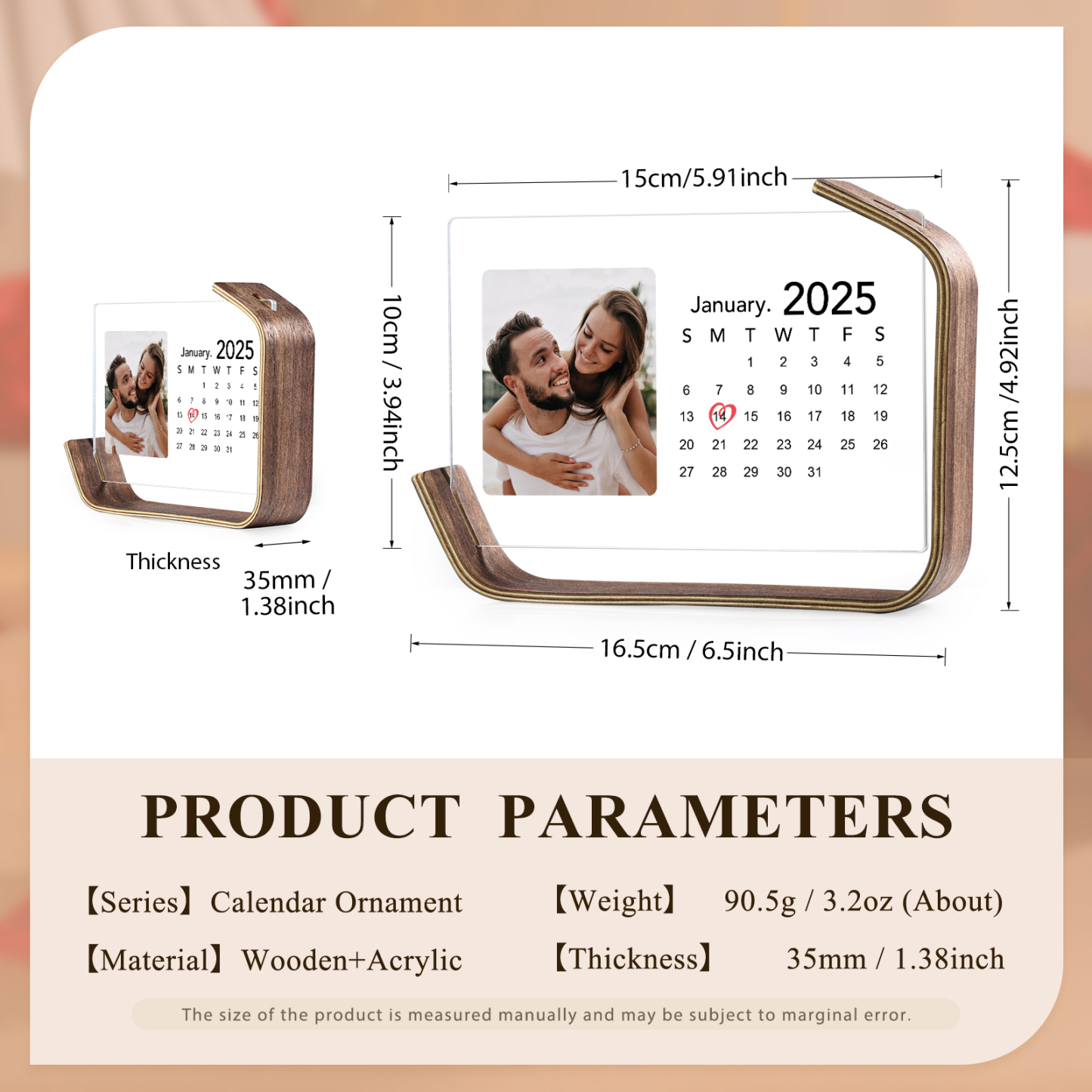 Personalized Photo Plaque Your Special Date Your Story Custom 1 Photo and 1 Date Valentine’s Day Gift