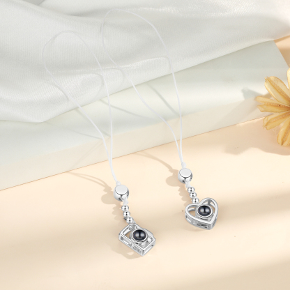 Personalized Projection Mobile Phone Strap Heart & Camera Shaped Gift for Lover