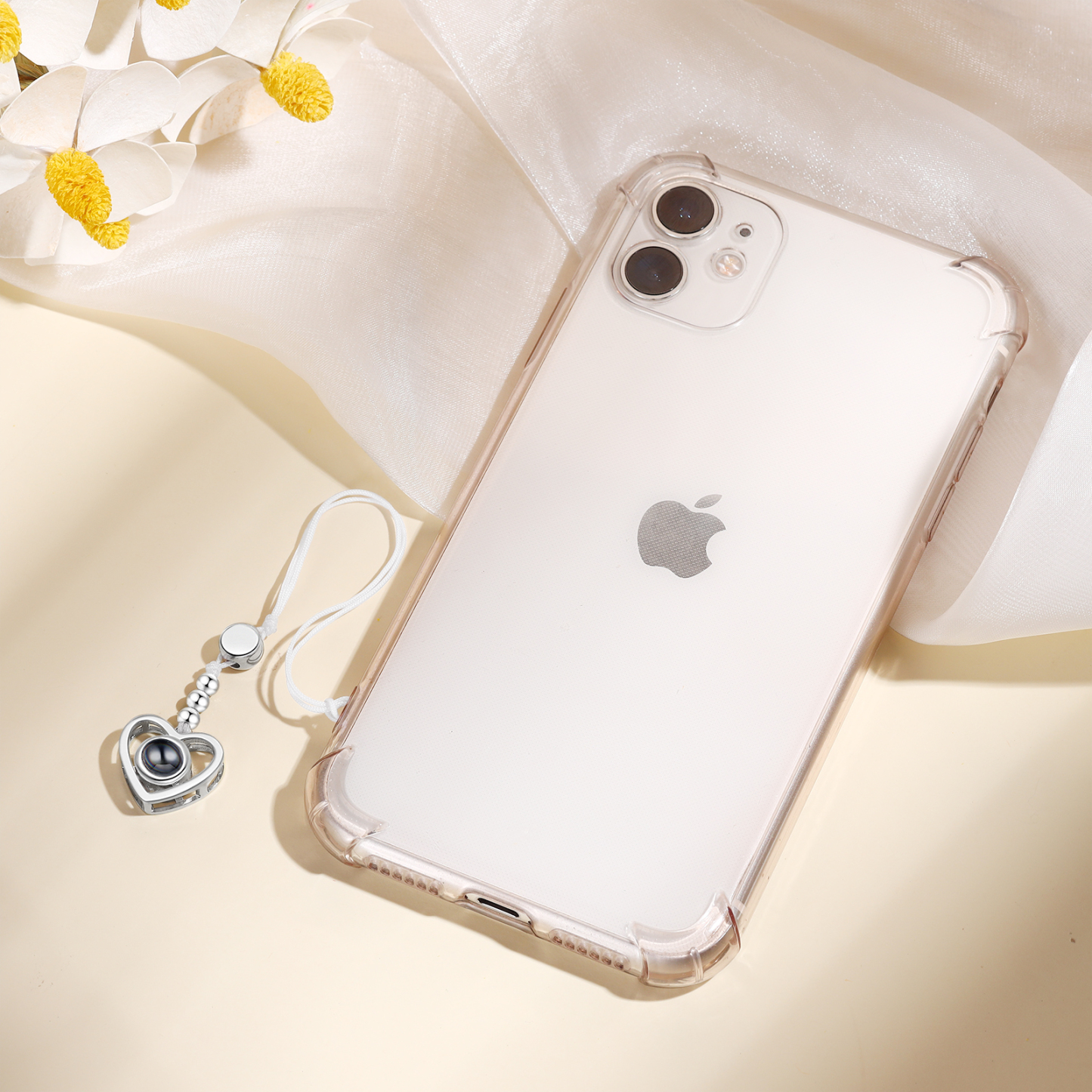 Personalized Projection Mobile Phone Strap Heart & Camera Shaped Gift for Lover