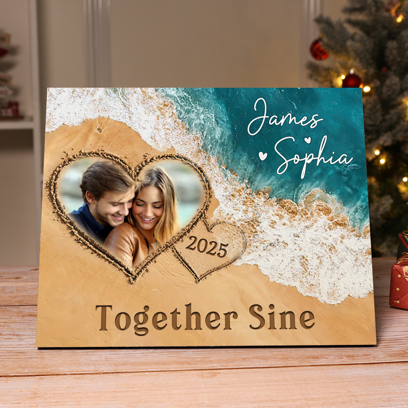 Personalized Wooden Plaque Together Since Beach Themed Gift for Couple
