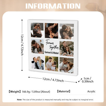 Personalized Photo Acrylic Plaque Together Forever Gift for Couple