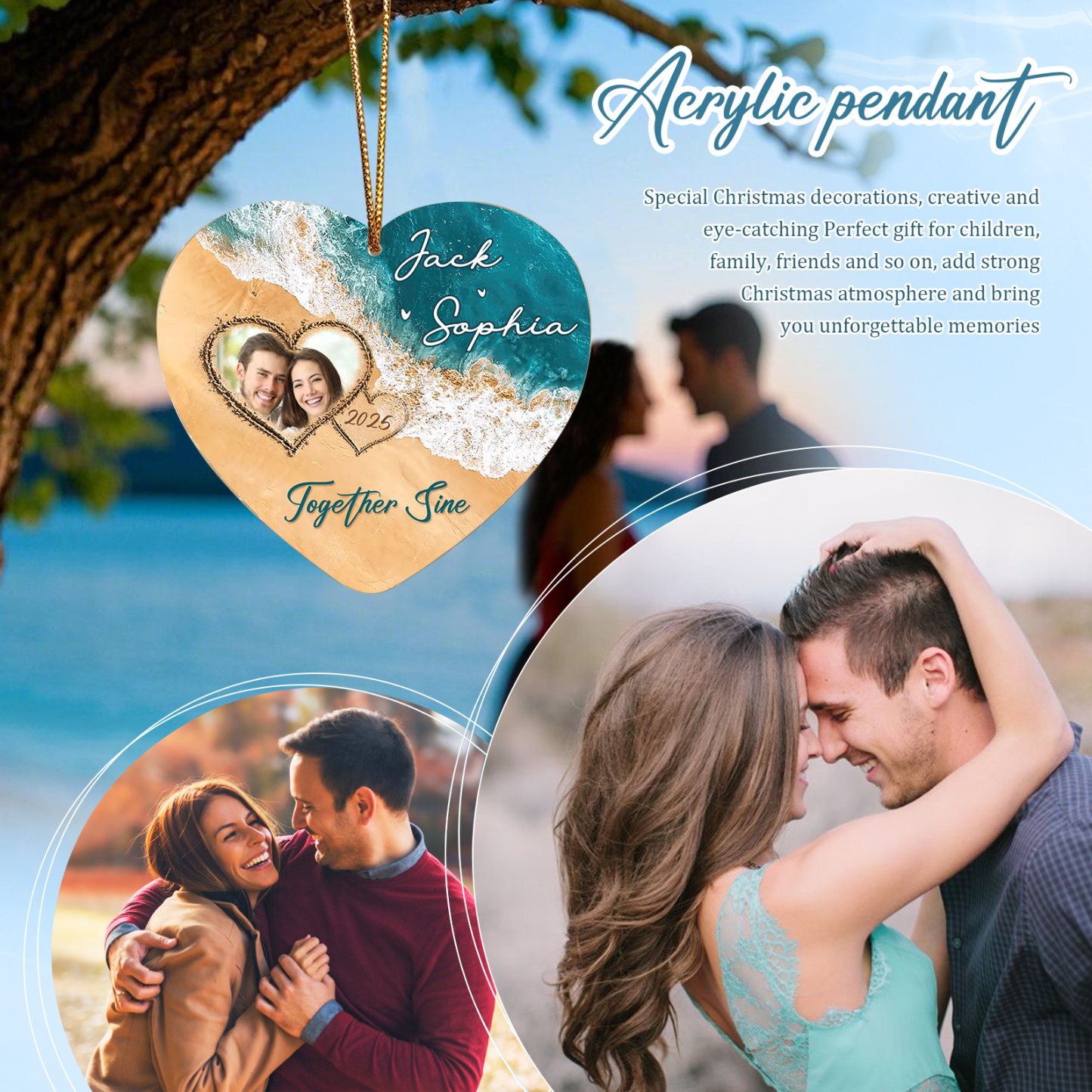 Personalized Acrylic Ornament Together Since Custom Gift for Your Lover