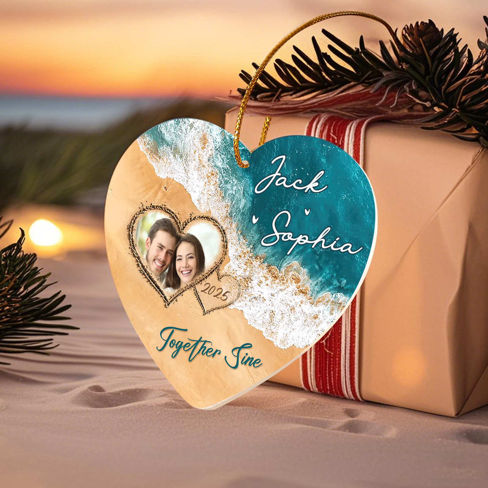 Personalized Acrylic Ornament Together Since Custom Gift for Your Lover