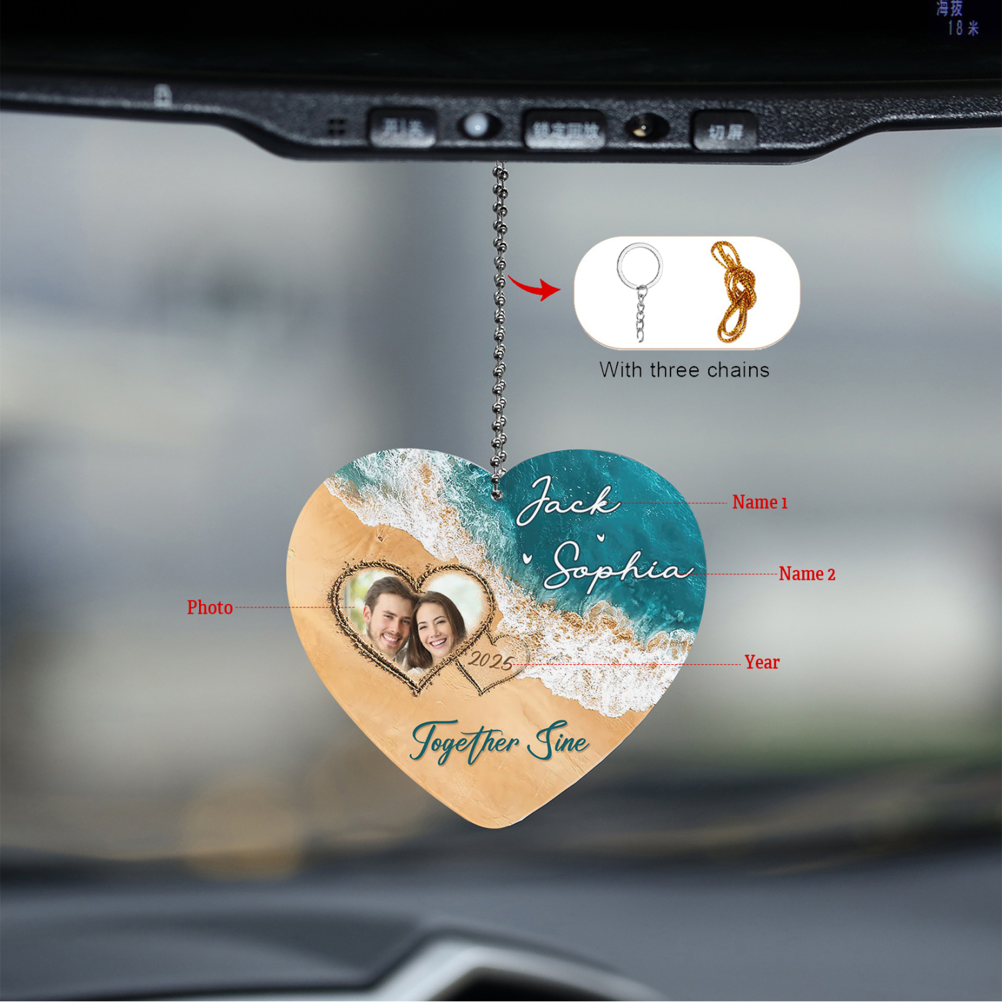 Personalized Acrylic Ornament Together Since Custom Gift for Your Lover