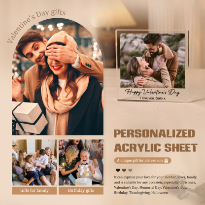 Personalized Photo Acrylic Plaque Custom 1 to 6 photos Gift for Couple