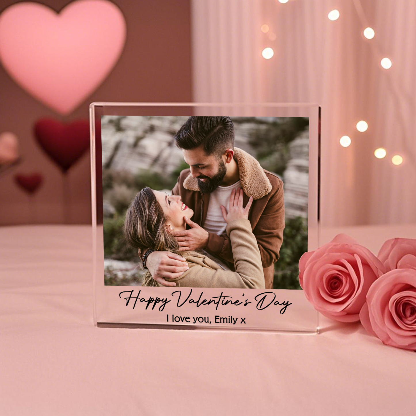 Personalized Photo Acrylic Plaque Custom 1 to 6 photos Gift for Couple