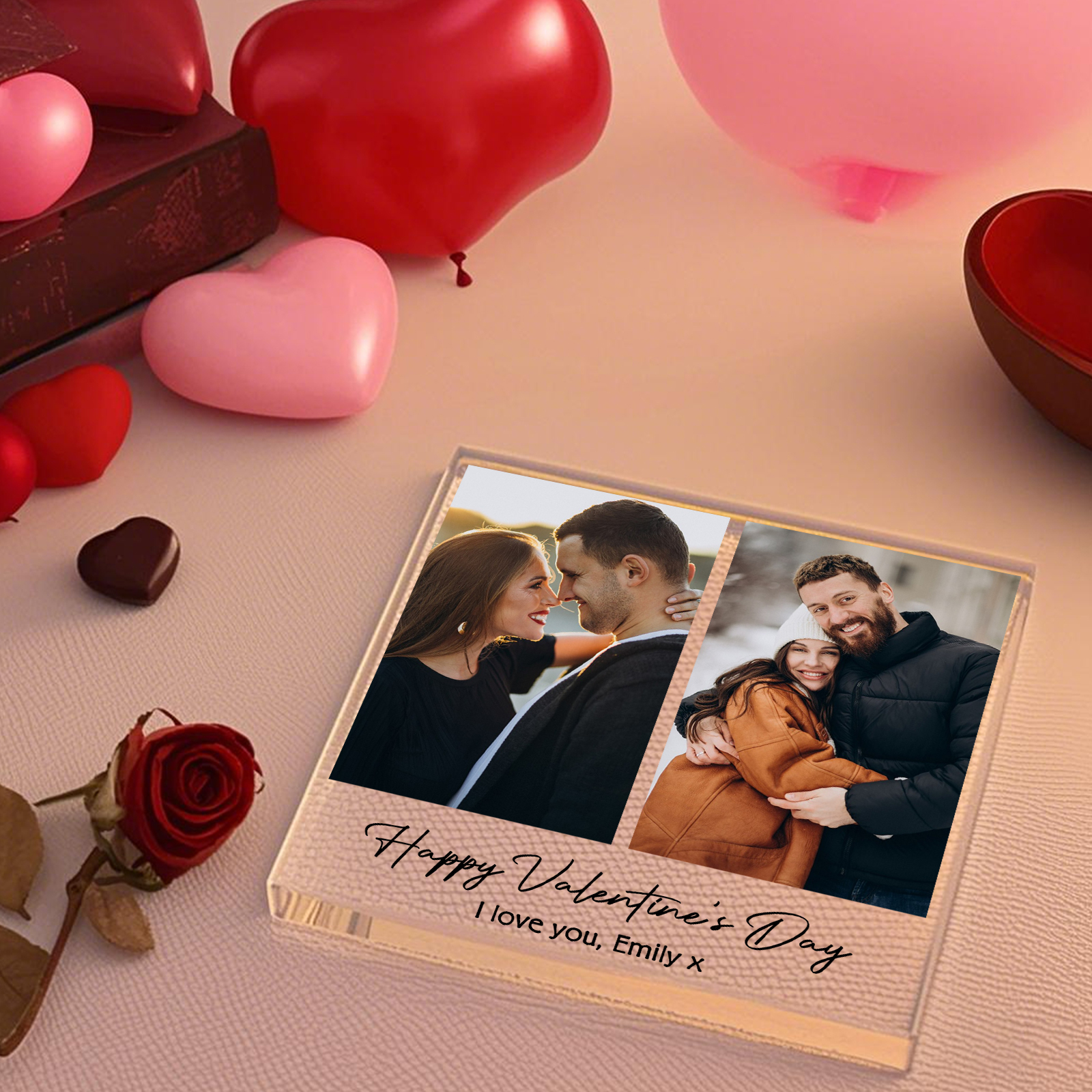 Personalized Photo Acrylic Plaque Custom 1 to 6 photos Gift for Couple