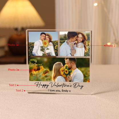 Personalized Photo Acrylic Plaque Custom 1 to 6 photos Gift for Couple