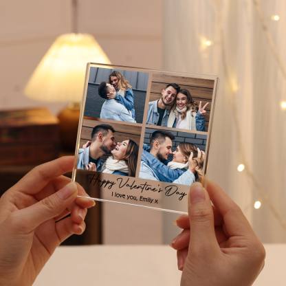 Personalized Photo Acrylic Plaque Custom 1 to 6 photos Gift for Couple