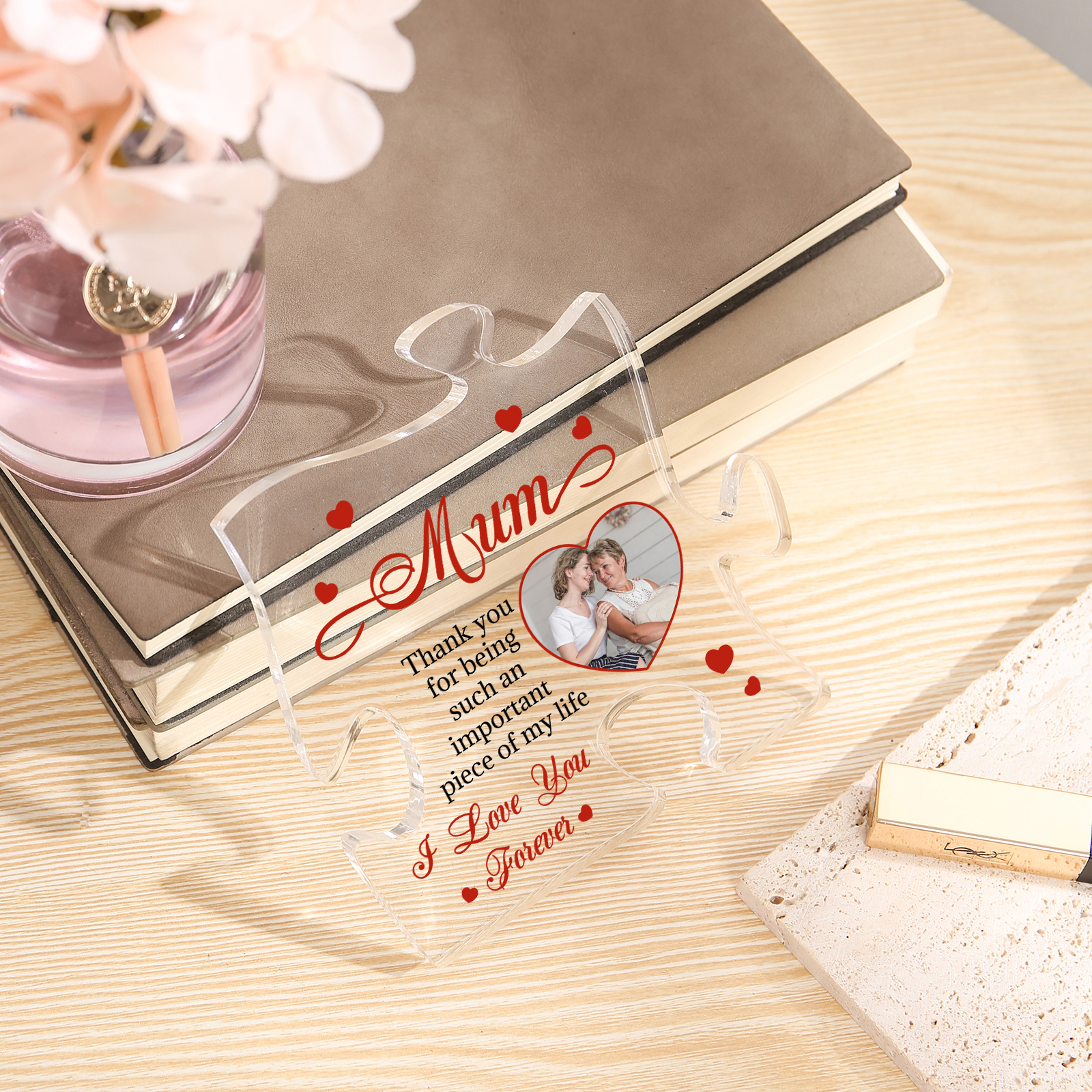 Personalized Puzzle Acrylic Plaque Thank You for Being Such an Important Piece of My Life Gift for Mom | Lorajewel