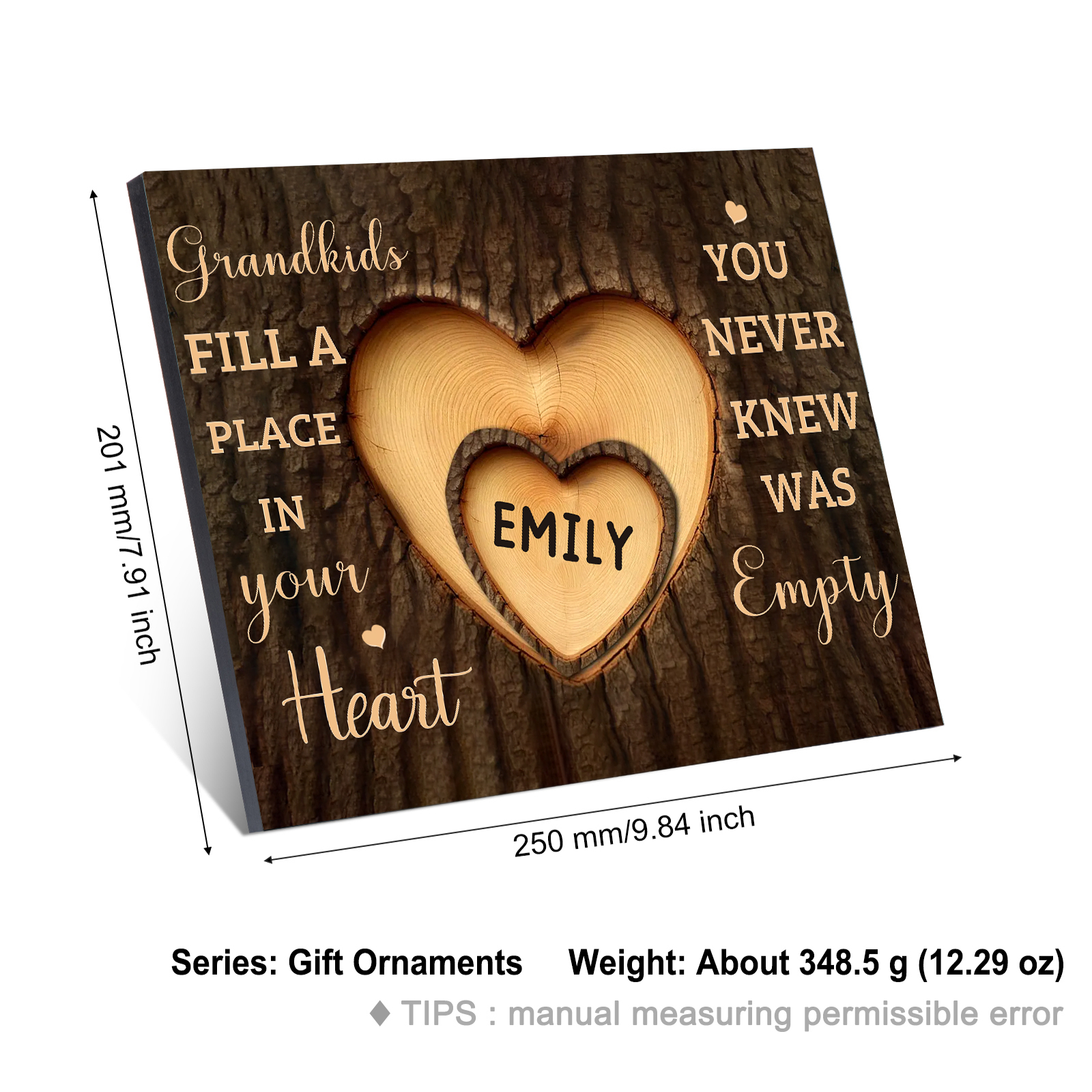 Personalized Wooden Plaque Grandkids Fill a Place in Your Heart Custom 1-7 Names Gift for Grandparents | Lorajewel