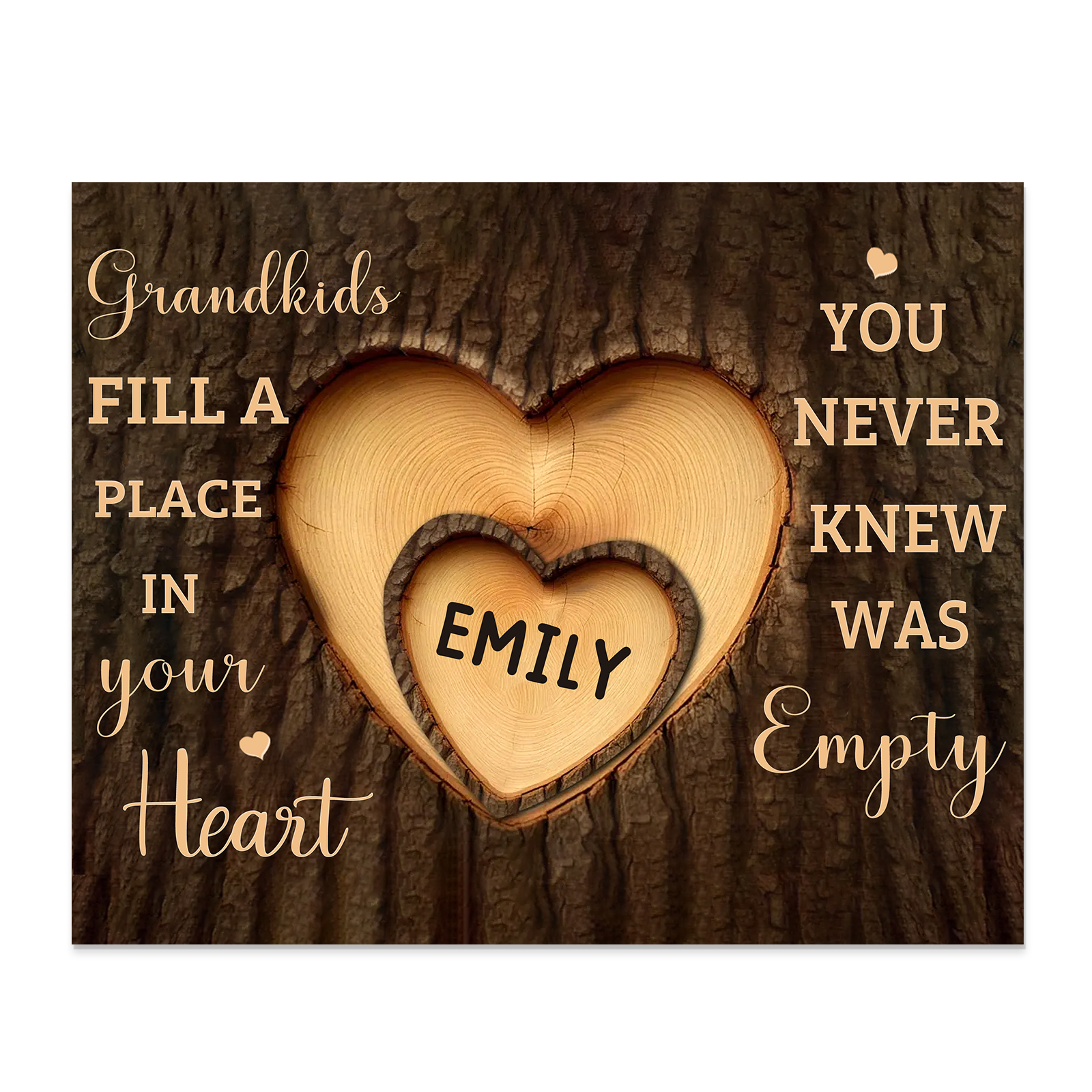 Personalized Wooden Plaque Grandkids Fill a Place in Your Heart Custom 1-7 Names Gift for Grandparents | Lorajewel