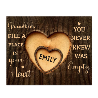 Personalized Wooden Plaque Grandkids Fill a Place in Your Heart Custom 1-7 Names Gift for Grandparents | Lorajewel