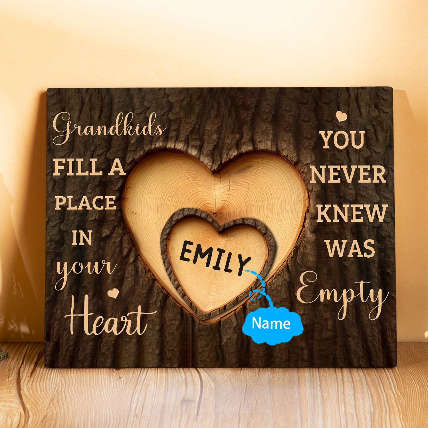 Personalized Wooden Plaque Grandkids Fill a Place in Your Heart Custom 1-7 Names Gift for Grandparents | Lorajewel