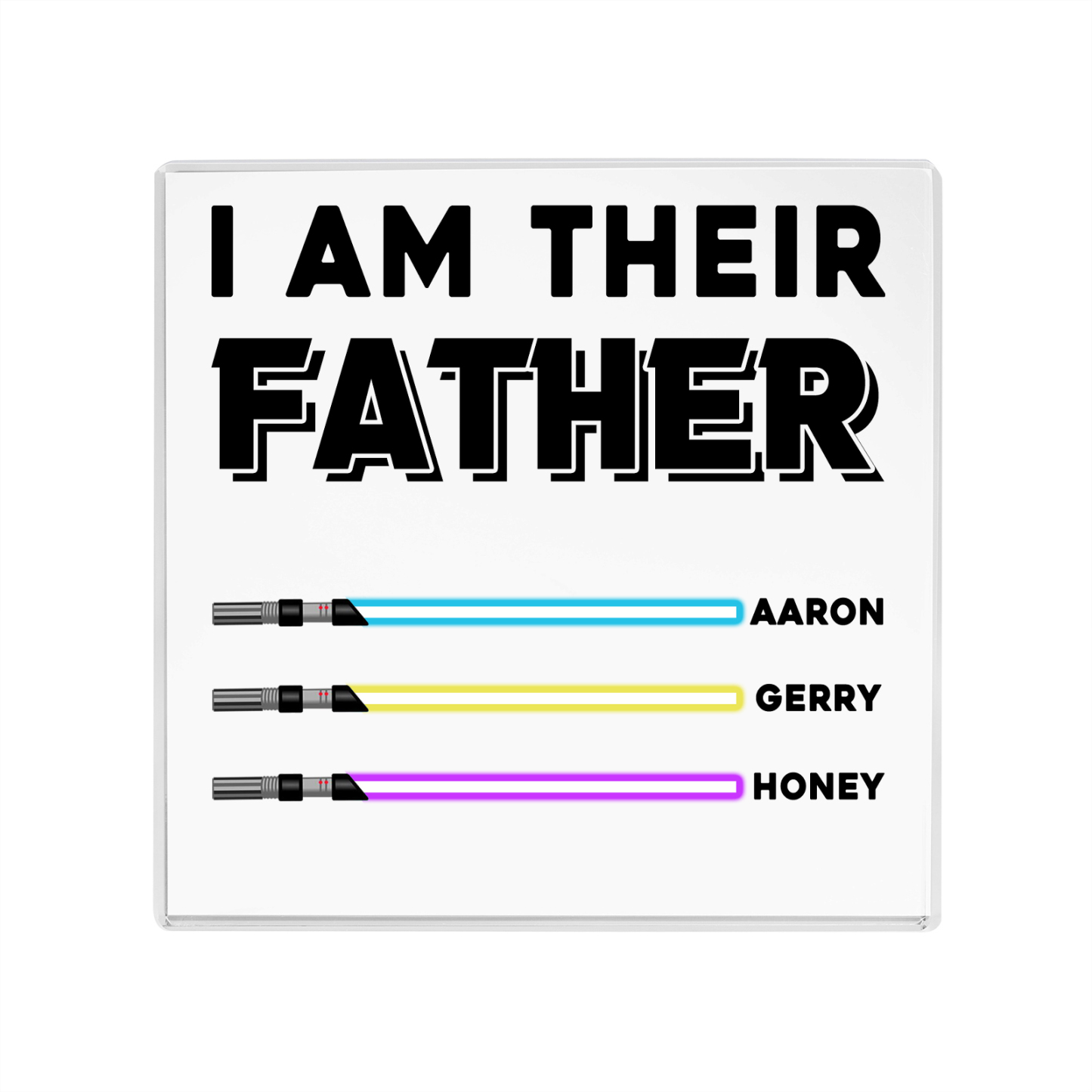 Personalised Acrylic Plaque for Dad – Custom 1 Text & 3 Names Gift for Dad | Lorajewel