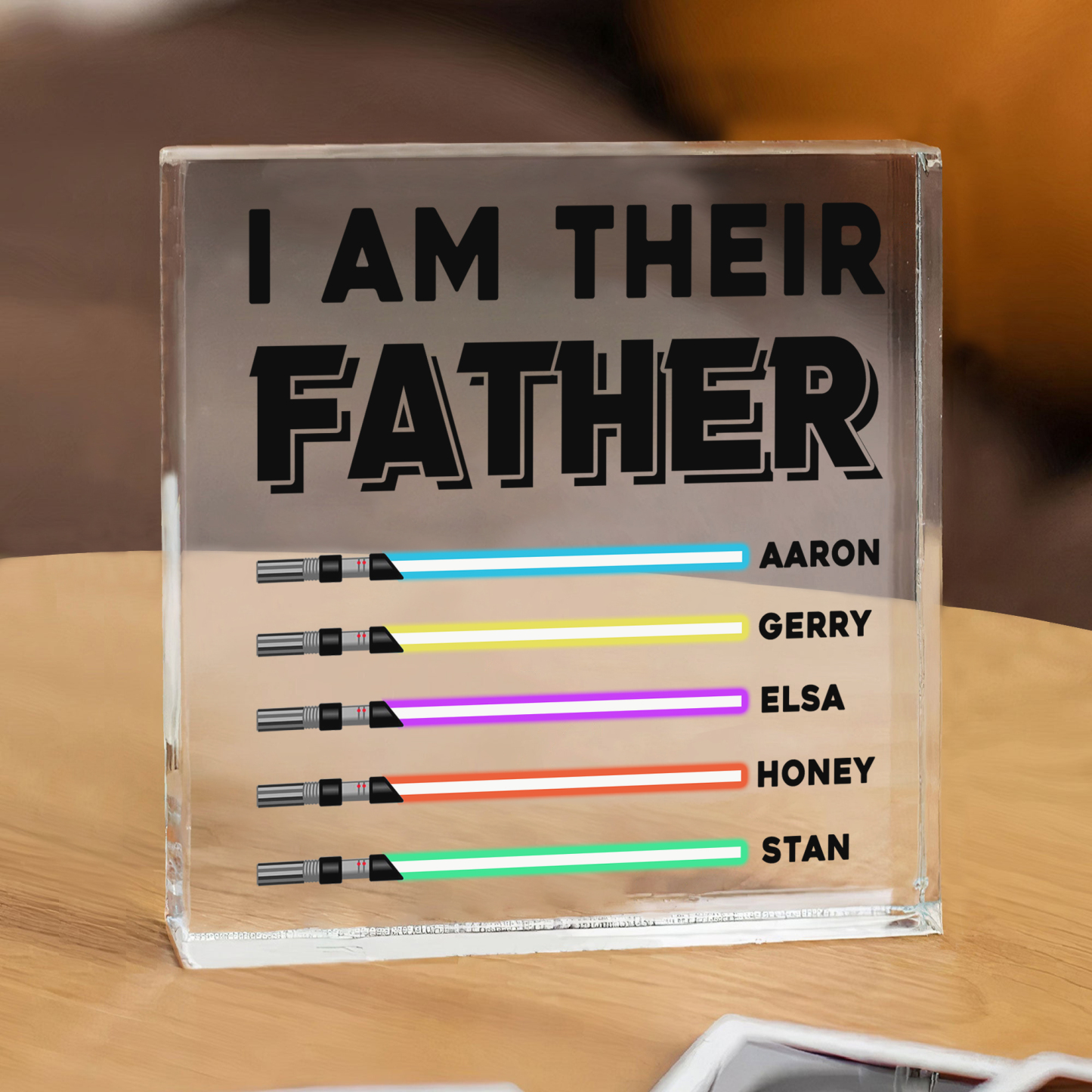 Personalised Acrylic Plaque for Dad – Custom 1 Text & 5 Names Gift for Dad | Lorajewel