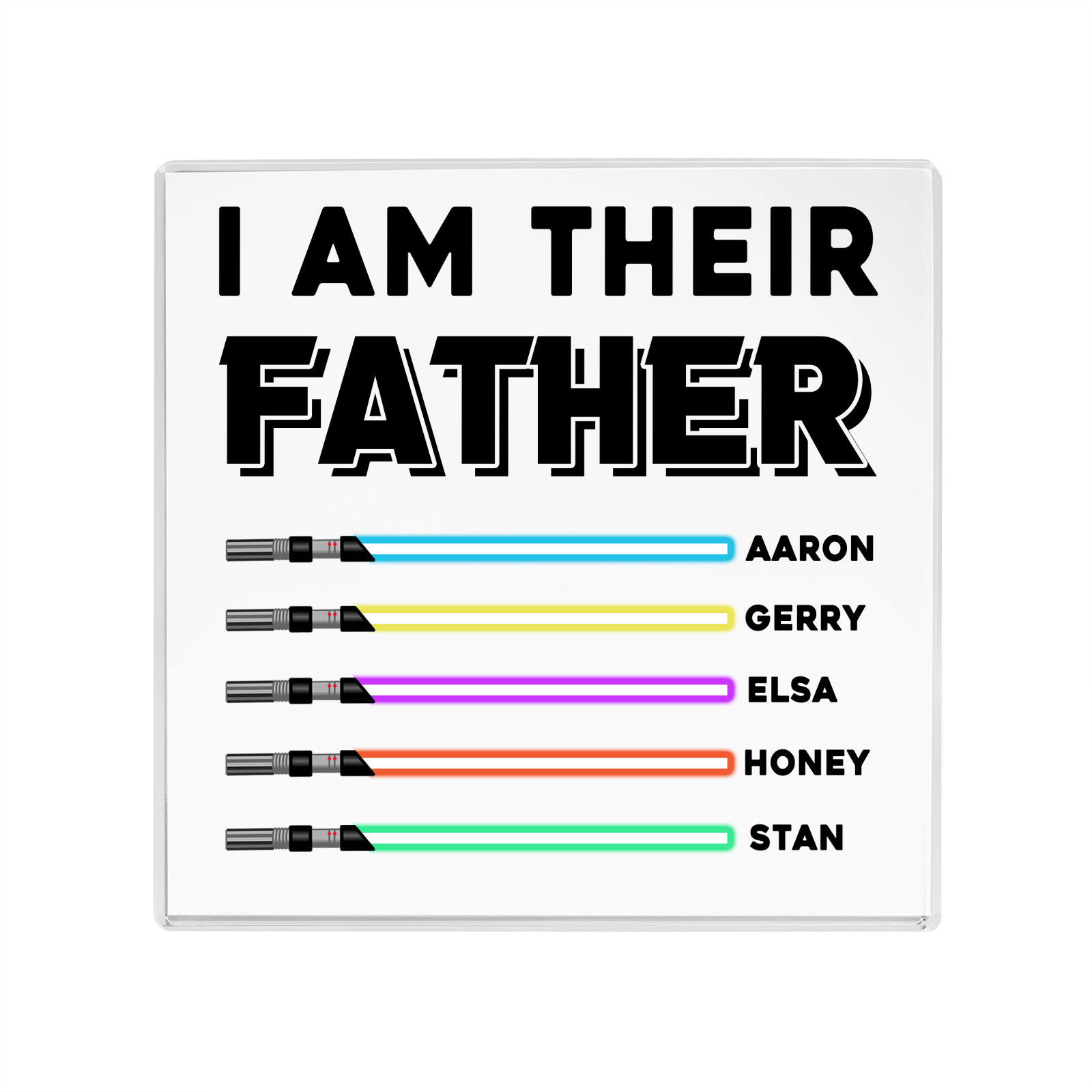 Personalised Acrylic Plaque for Dad – Custom 1 Text & 5 Names Gift for Dad | Lorajewel