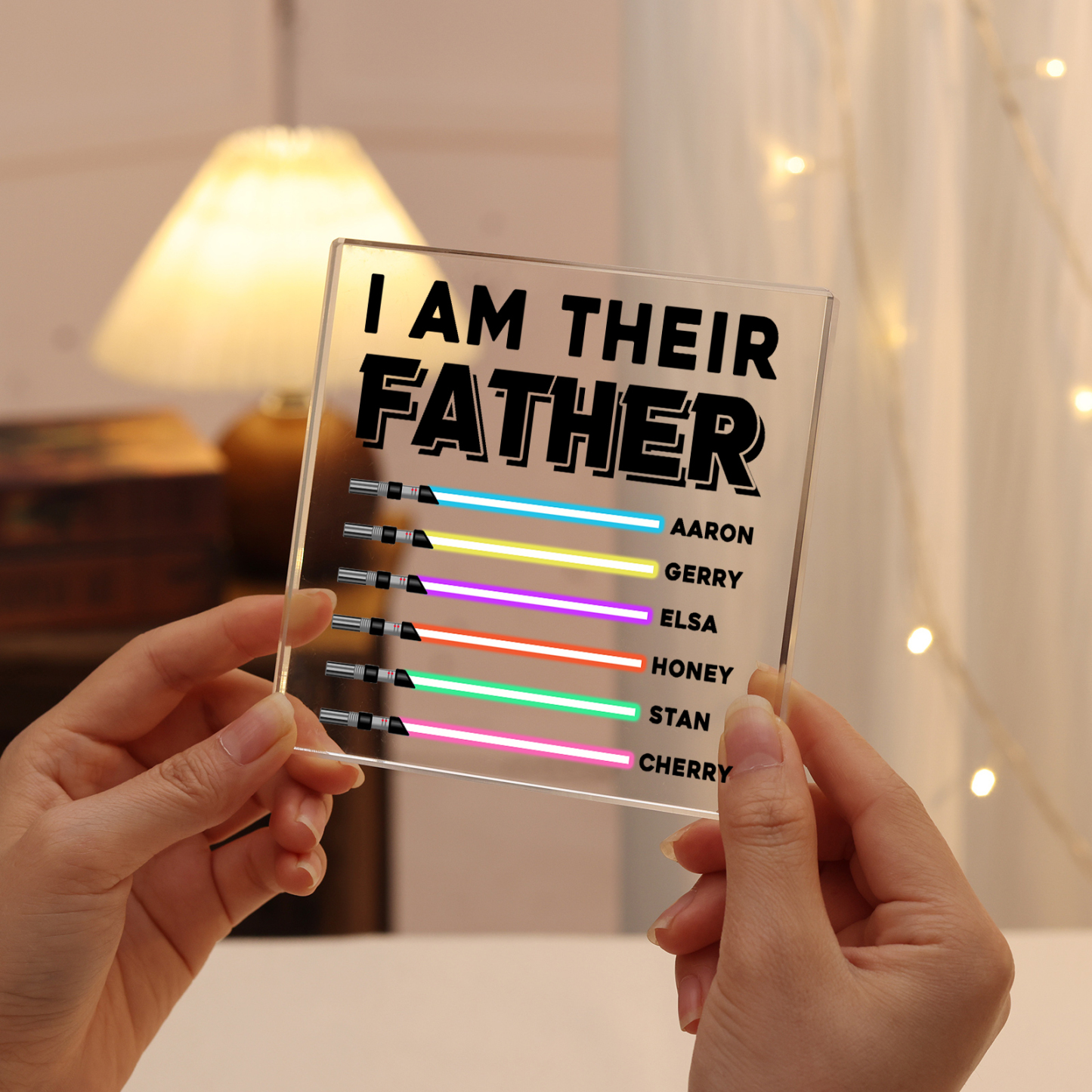 Personalized Acrylic Plaque I Am Their Father Custom Lightsaber Gift for Dad | Lorajewel