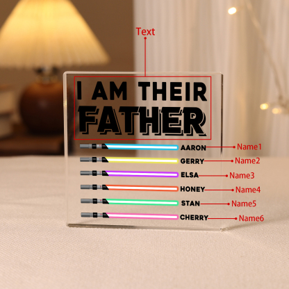 Personalized Acrylic Plaque I Am Their Father Custom Lightsaber Gift for Dad | Lorajewel