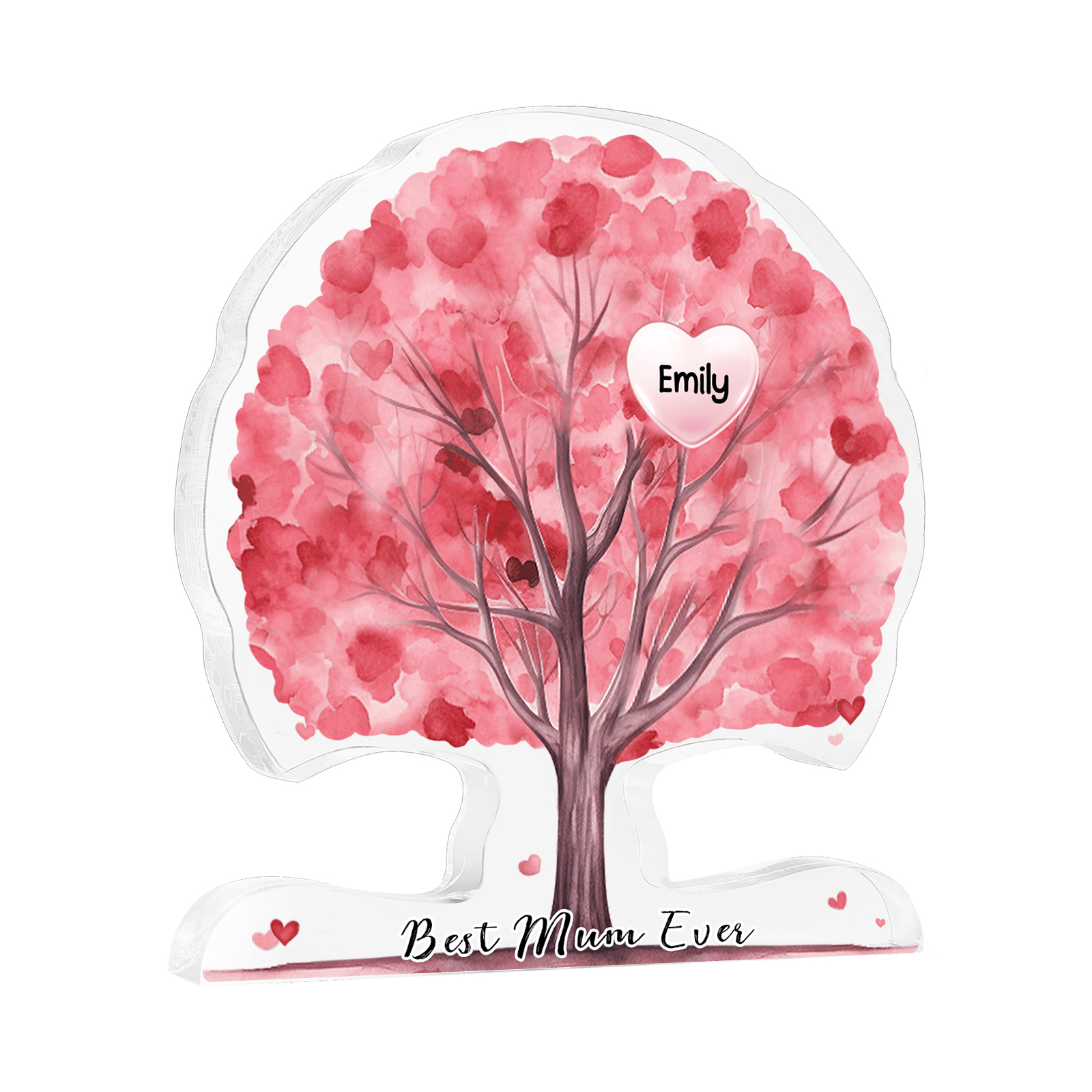 Personalized Tree Shaped Acrylic Plaque Best Mom Ever Custom Family Tree Gift for Mom | Lorajewel