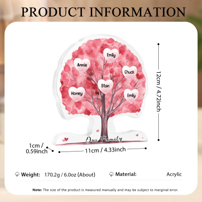 Personalized Tree Shaped Acrylic Plaque Best Mom Ever Custom Family Tree Gift for Mom | Lorajewel