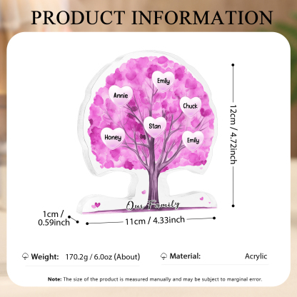 Personalized Tree Shaped Acrylic Plaque Best Mom Ever Custom Family Tree Gift for Mom | Lorajewel