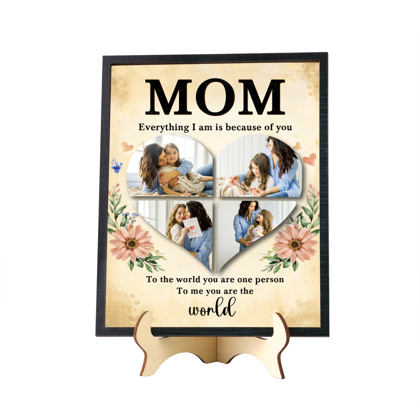 Personalized 4 Photos Wooden Ornament Ornament for Mother's Day | Lorajewel